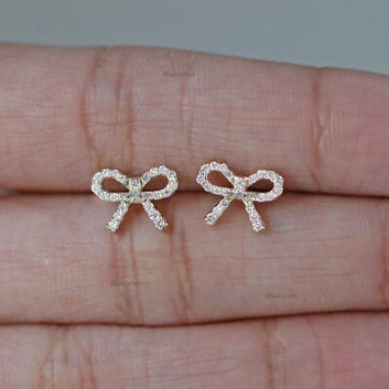 Glittering Artificial Bow Ear Tops