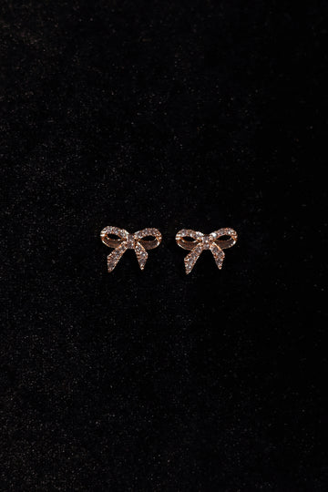 Glittering Artificial Bow Ear Tops