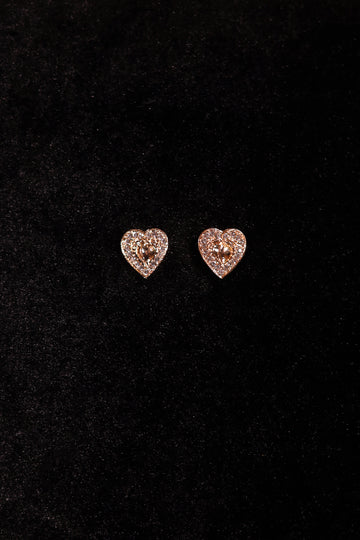 Beautiful Beaded Heart Design Ear Tops