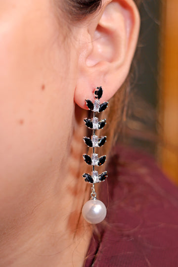 Elegant Long Earrings with Beaded Detailing