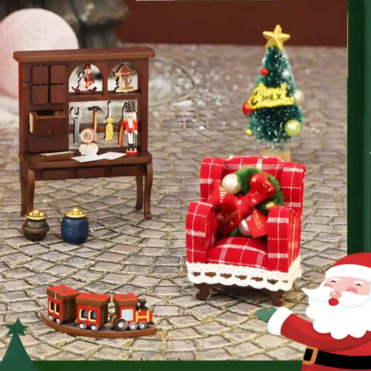 Merry Christmas - DIY Book Nook Kit,3D Wooden Puzzle