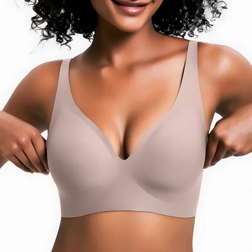 V-Neck Wireless Bra - Comfort & Lift for Women-Vivid Bloom